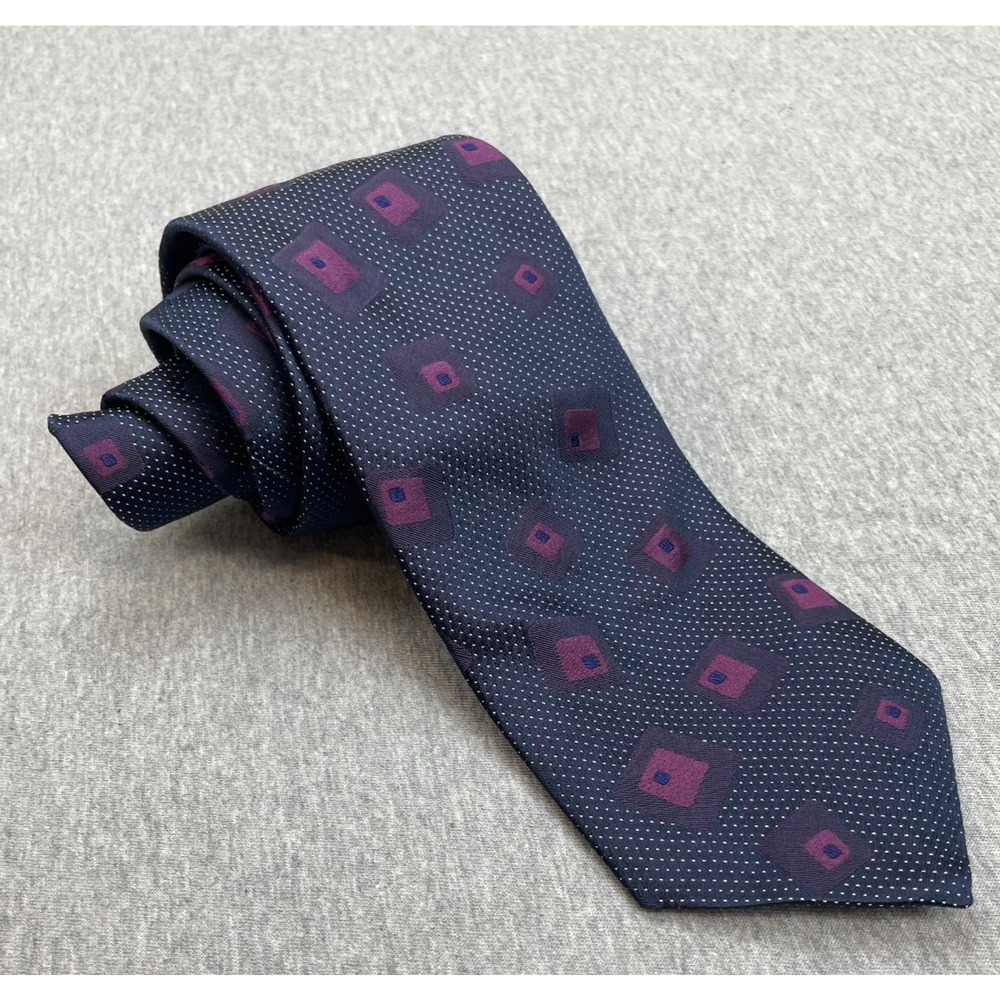 Paul Fredrick Tie Men Classic 3.5" Medallions 100% Silk 62" Long